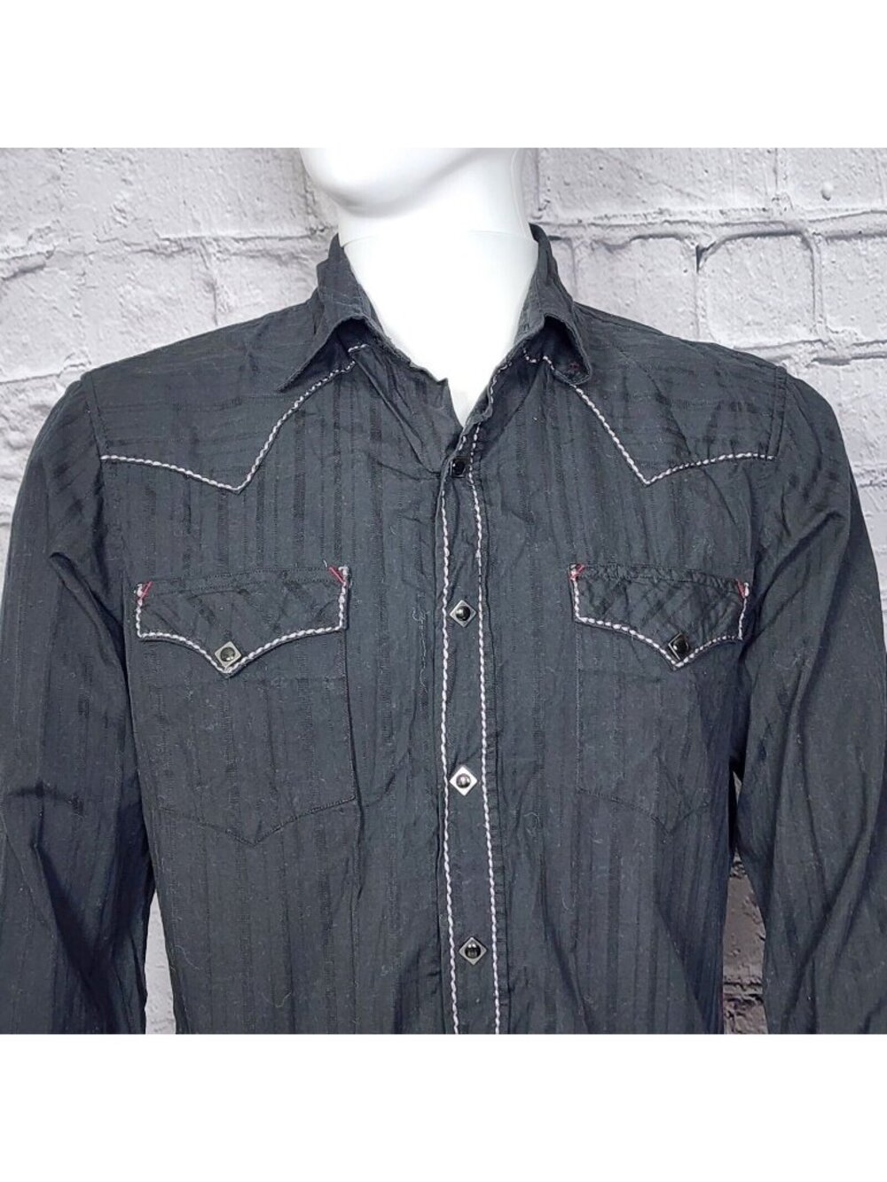 Roper Black Pony Express Western Rodeo Pearl Snap Shirt, Men's Medium